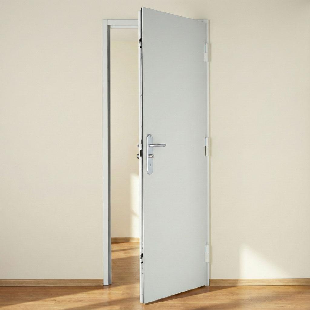 La porte de communication Fichet verrouille l'accès sensible entre le garage et l'habitation avec une serrure 5 points certifiée