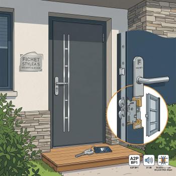 Porte blindée Fichet Stylea S : L’alliance parfaite du design contemporain sur-mesure et de la haute sécurité certifiée A2P pour votre maison